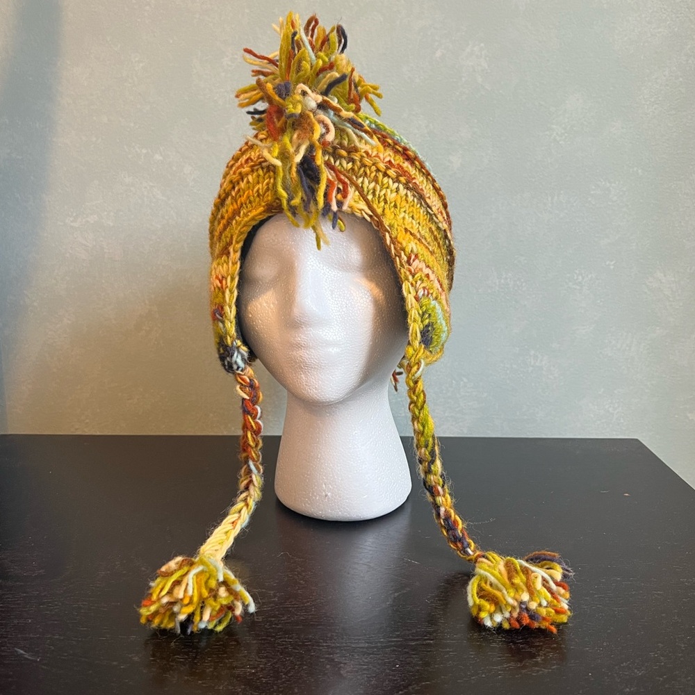 Multicolor Knit Earflap Hat